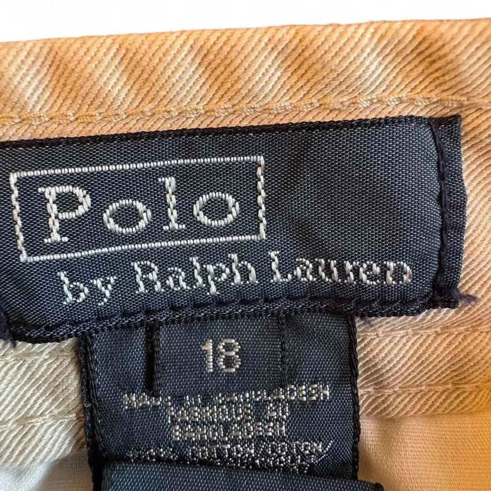 Polo Ralph Lauren Cream Cotton Cargo Shorts Size 18
